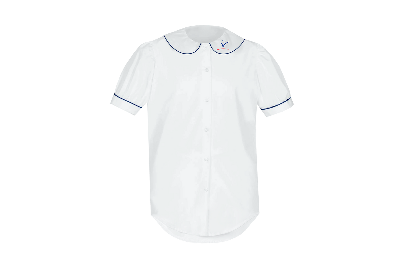 Girls White Peter Pan Collar Blouse