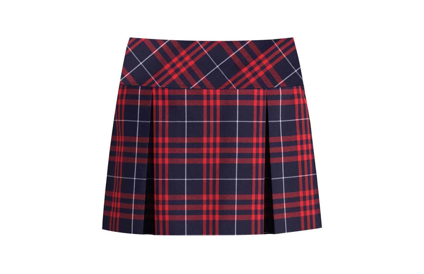 Girls Plaid Box Pleat Skort