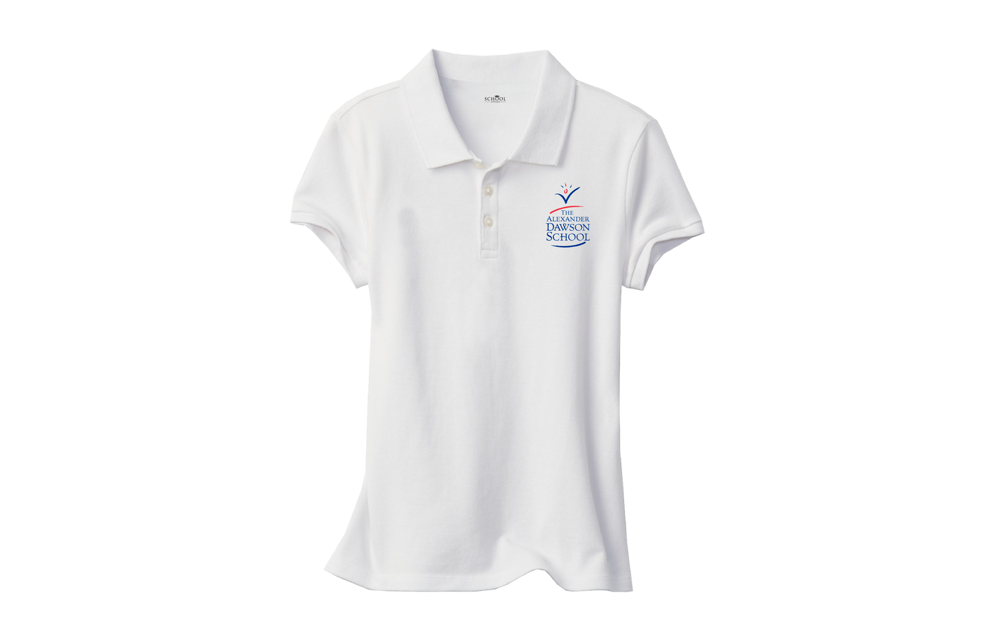 Girls Feminine Fit White Short Sleeve Pique Polo