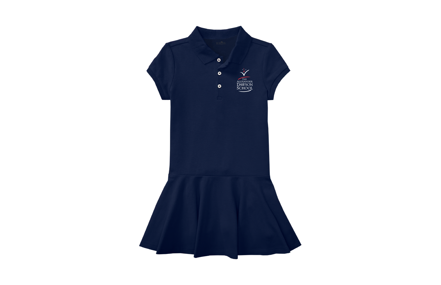 Girls Navy Pique Polo Dress