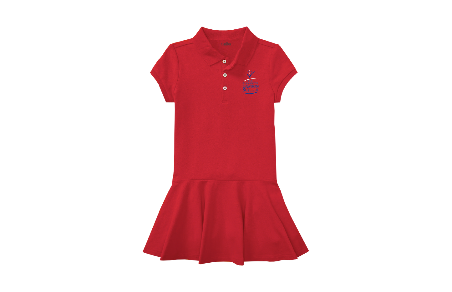 Girls Red Pique Polo Dress