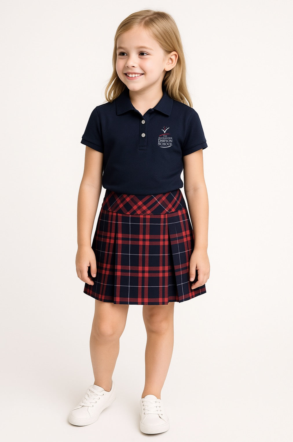 Girls Plaid Box Pleat Skort