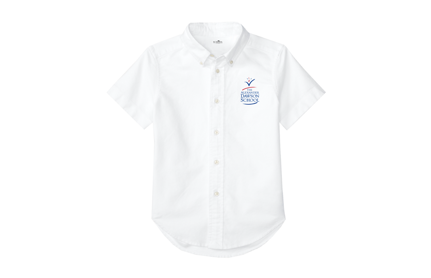 Unisex White Short Sleeve Oxford Shirt