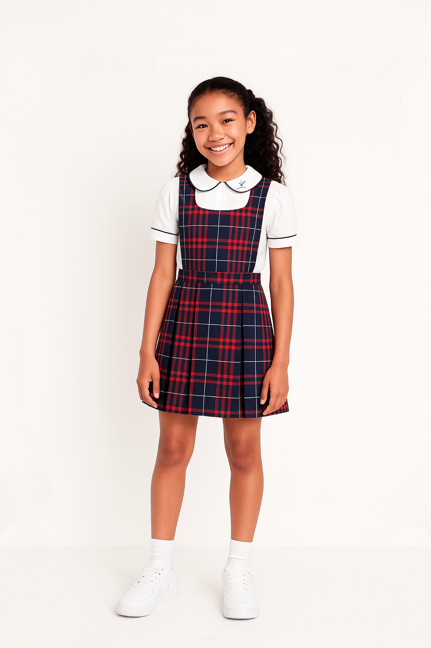 Girls Plaid Box Pleat Dress