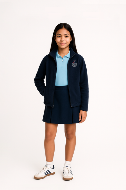 Unisex Navy Full-Zip Micro Fleece Jacket