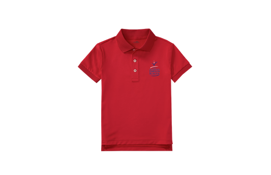 Boys/Unisex Classic Fit Red Short Sleeve Pique Polo