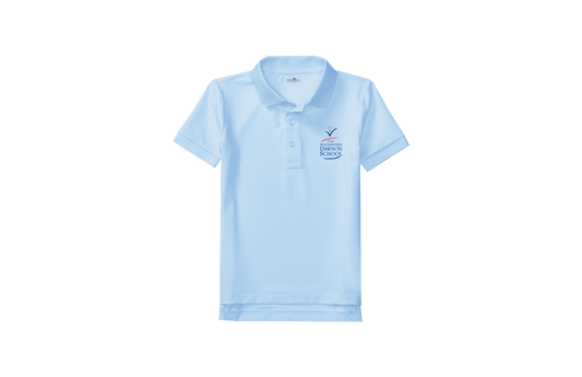 Boys/Unisex Classic Fit Light Blue Short Sleeve Pique Polo