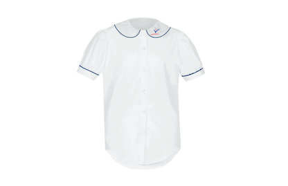 Girls White Peter Pan Collar Blouse