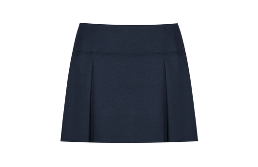 Girls Navy Box Pleat Skort