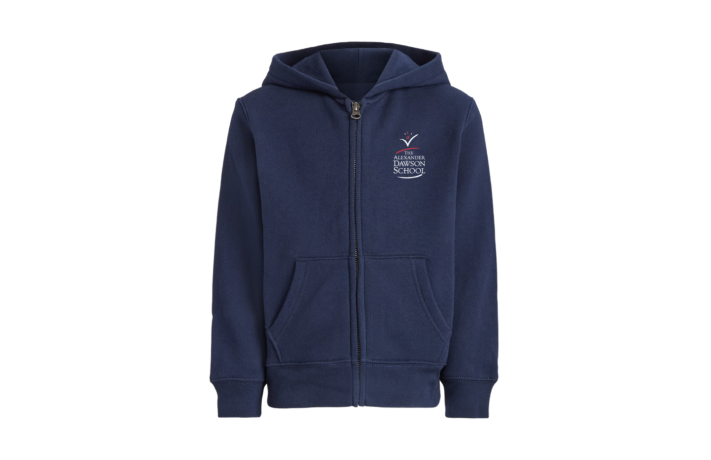 Unisex Navy Fleece Zip-Front Hoodie