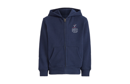 Unisex Navy Fleece Zip-Front Hoodie