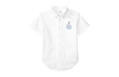 Unisex White Short Sleeve Oxford Shirt