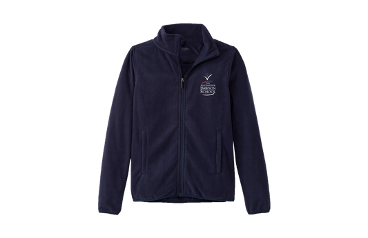 Unisex Navy Full-Zip Micro Fleece Jacket