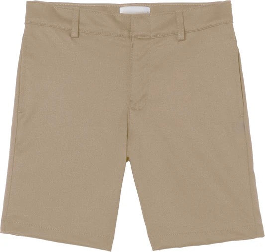 Flat front twill shorts